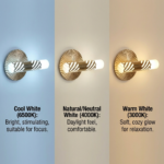 Proudome Modern LED Gold Acrylic Wall Light with 3 Color Modes | Decorative Wall Lamp - Image 6