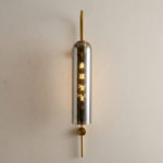 Proudome Modern Smokey Glass Hanging Wall Light for Bedroom & Hallway | Decorative Cylinder Tube Wall Lamp - Image 4
