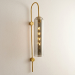 Proudome Modern Smokey Glass Hanging Wall Light for Bedroom & Hallway | Decorative Cylinder Tube Wall Lamp