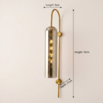 Proudome Modern Smokey Glass Hanging Wall Light for Bedroom & Hallway | Decorative Cylinder Tube Wall Lamp - Image 6