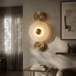 Proudome Frosted White Glass LED Wall Light with 3 Color Modes for Modern Interiors - Image 3