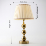 Proudome Luxury Gold Table Lamp with Pleated Fabric Shade for Elegant Home Décor (Bulb Not Included) - Image 8