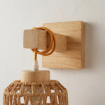Proudome Jute & Wooden Wall Light – Rustic Decorative Wall Lamp for Modern Interiors (Bulb Not Included) - Image 5