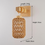 Proudome Jute & Wooden Wall Light – Rustic Decorative Wall Lamp for Modern Interiors (Bulb Not Included) - Image 6