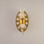 Proudome 3 Color Mode LED Wall Light | Decorative Crystal Accent Gold Wall Lamp - Image 2