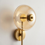 Proudome 3 Color Mode LED Wall Light | Amber Glass & Gold Finish Decorative Wall Lamp - Image 6
