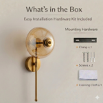 Proudome 3 Color Mode LED Wall Light | Amber Glass & Gold Finish Decorative Wall Lamp - Image 8