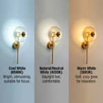 Proudome 3 Color Mode LED Wall Light | Amber Glass & Gold Finish Decorative Wall Lamp - Image 4