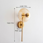 Proudome 3 Color Mode LED Wall Light | Amber Glass & Gold Finish Decorative Wall Lamp - Image 7
