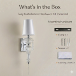Proudome Decorative Glass Wall Light with Fabric Shade | Luxury Crystal Accent Wall Lamp (Bulb Not Included) - Image 7