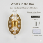 Proudome 3 Color Mode LED Wall Light | Decorative Crystal Accent Gold Wall Lamp - Image 8