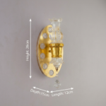 Proudome 3 Color Mode LED Wall Light | Decorative Crystal Accent Gold Wall Lamp - Image 7