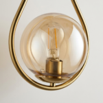 Proudome Amber Glass Wall Light | Modern Gold Teardrop Designer Wall Lamp (Bulb Not Included) - Image 5