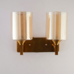 Proudome Double Amber Glass Wall Light | Gold Finish Decorative Wall Sconce | Bulbs Not Included - Image 2