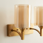 Proudome Double Amber Glass Wall Light | Gold Finish Decorative Wall Sconce | Bulbs Not Included - Image 5