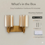 Proudome Double Amber Glass Wall Light | Gold Finish Decorative Wall Sconce | Bulbs Not Included - Image 7