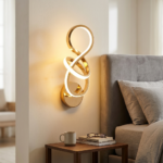 Proudome 3 Color Mode LED Wall Light | Modern Decorative Gold Wall Lamp - Image 3