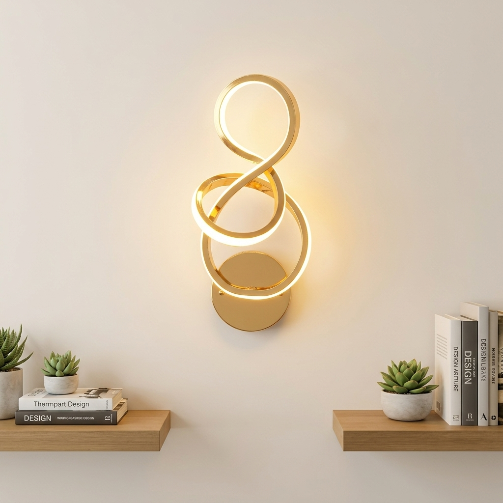 download - 2026-06-18T161042.142 Proudome 3 Color Mode LED Wall Light | Modern Decorative Gold Wall Lamp - Image 1