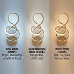 Proudome 3 Color Mode LED Wall Light | Modern Decorative Gold Wall Lamp - Image 4