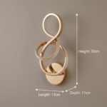 Proudome 3 Color Mode LED Wall Light | Modern Decorative Gold Wall Lamp - Image 7
