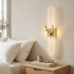 Proudome 3 Color Mode LED Wall Light | Modern Acrylic Designer Wall Lamp with Gold Finish - Image 2