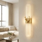 Proudome 3 Color Mode LED Wall Light | Modern Acrylic Designer Wall Lamp with Gold Finish - Image 4