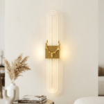 Proudome 3 Color Mode LED Wall Light | Modern Acrylic Designer Wall Lamp with Gold Finish