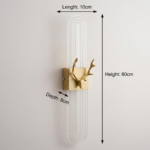 Proudome 3 Color Mode LED Wall Light | Modern Acrylic Designer Wall Lamp with Gold Finish - Image 8