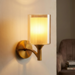 Proudome Amber Glass Wall Light – Luxury Decorative Wall Sconce for Modern Interiors (Bulb Not Included)