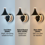Proudome 3 Color Mode LED Wall Light | Modern Designer Black & Rose Gold Wall Sconce - Image 4
