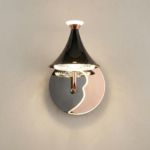 Proudome 3 Color Mode LED Wall Light | Modern Designer Black & Rose Gold Wall Sconce