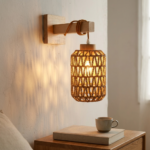 Proudome Jute & Wooden Wall Light – Rustic Decorative Wall Lamp for Modern Interiors (Bulb Not Included) - Image 3