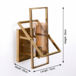 Proudome Modern Amber Glass Wall Light with Geometric Gold Frame (Bulb Not Included) - Image 6
