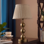 Proudome Luxury Gold Table Lamp with Pleated Fabric Shade for Elegant Home Décor (Bulb Not Included) - Image 3