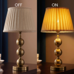 Proudome Luxury Gold Table Lamp with Pleated Fabric Shade for Elegant Home Décor (Bulb Not Included) - Image 5