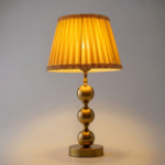 Proudome Luxury Gold Table Lamp with Pleated Fabric Shade for Elegant Home Décor (Bulb Not Included)