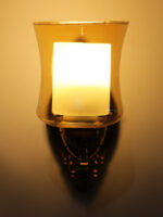 Indoor Amber Glass Wall Lamp (Bulb Not Included) - Image 5