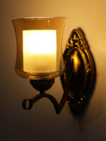 Indoor Amber Glass Wall Lamp (Bulb Not Included) - Image 3