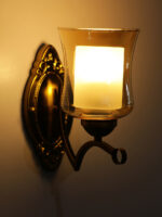 Indoor Amber Glass Wall Lamp (Bulb Not Included) - Image 7
