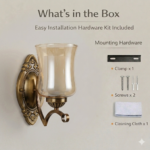 Proudome Amber Glass Wall Light with Antique Gold Finish for Elegant Interiors (Bulb Not Included) - Image 7