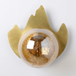 Proudome Amber Glass Fairy LED Wall Light | Decorative Gold Wall Fixture - Image 3