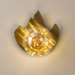 Proudome Amber Glass Fairy LED Wall Light | Decorative Gold Wall Fixture