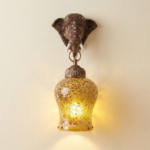 Proudome Elephant Mosaic Glass Wall Light | Decorative Ethnic Hanging Lantern (Bulb Not Included) - Image 4