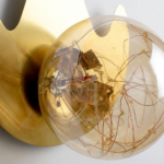 Proudome Amber Glass Fairy LED Wall Light | Decorative Gold Wall Fixture - Image 5