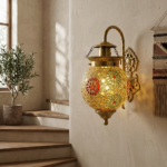 Proudome Mosaic Glass Wall Light | Decorative Antique Gold Designer Wall Lamp (Bulb Not Included) - Image 2