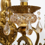 Proudome Luxury Glass Wall Light | Vintage Gold Decorative Crystal Wall Sconce (Bulb Not Included) - Image 5