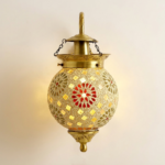 Proudome Mosaic Glass Wall Light | Decorative Antique Gold Designer Wall Lamp (Bulb Not Included) - Image 4