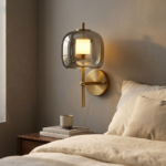 Proudome 3 Color Mode Smokey Glass LED Wall Light | Modern Gold Decorative Fixture - Image 3