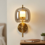 Proudome 3 Color Mode Smokey Glass LED Wall Light | Modern Gold Decorative Fixture - Image 5