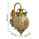 Proudome Mosaic Glass Wall Light | Decorative Antique Gold Designer Wall Lamp (Bulb Not Included) - Image 6